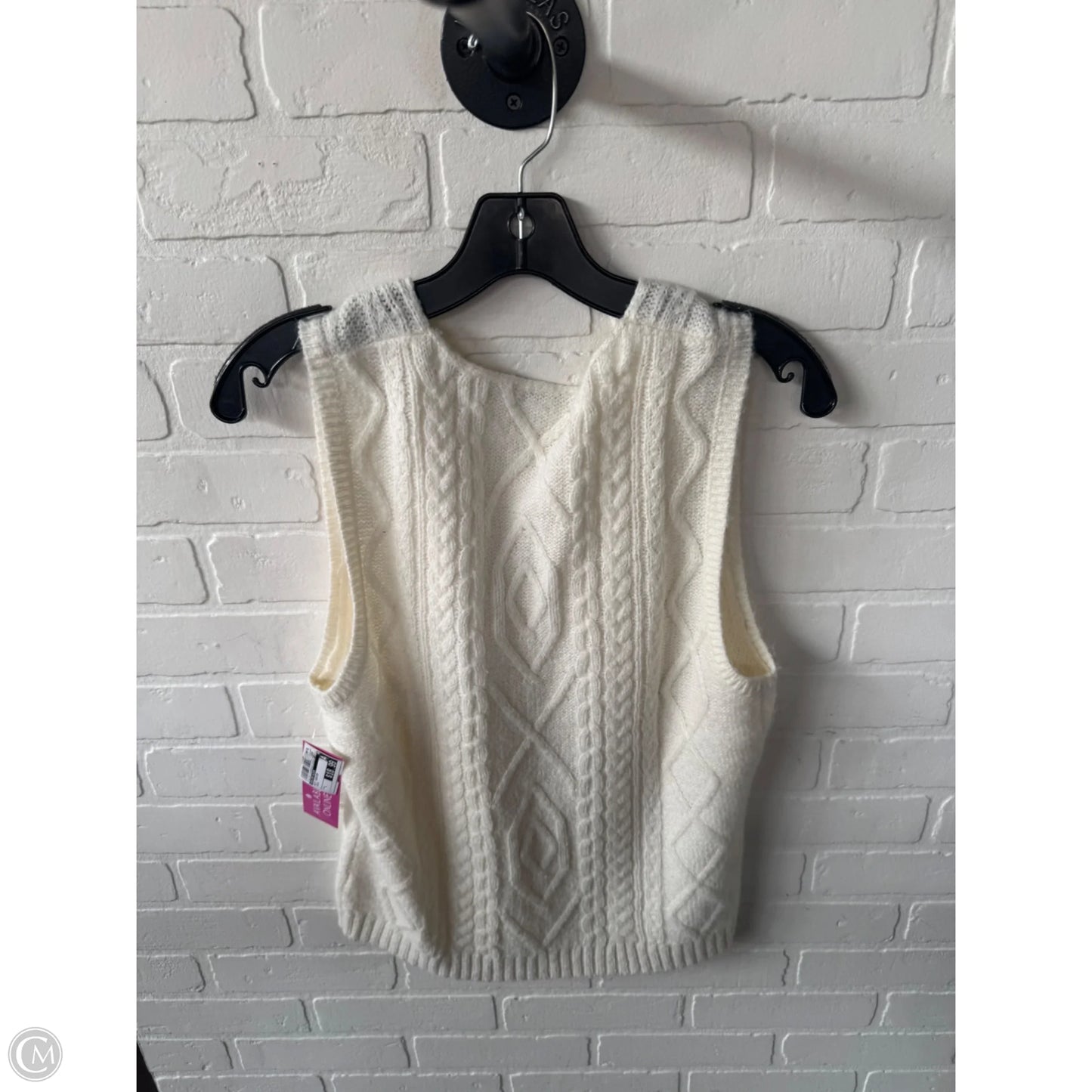 Vest Sweater By Calvin Klein In Cream, Size: L