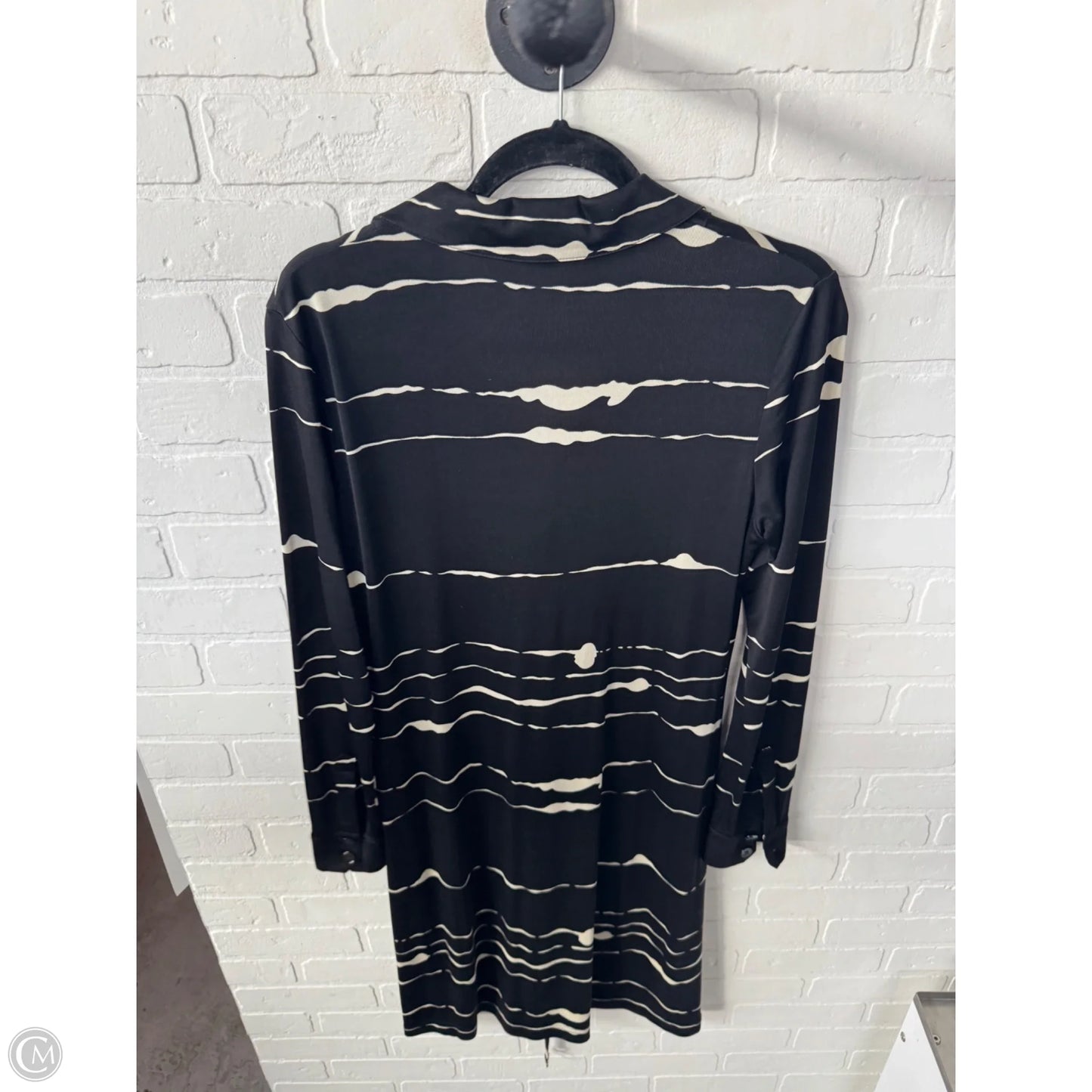 Dress Casual Midi By Clothes Mentor In Black & Tan, Size: M