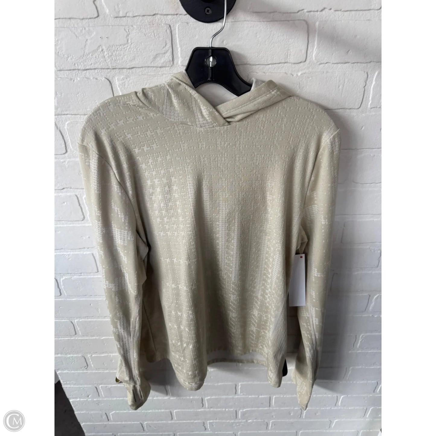 Athletic Top Long Sleeve Hoodie By Nike In Tan, Size: L