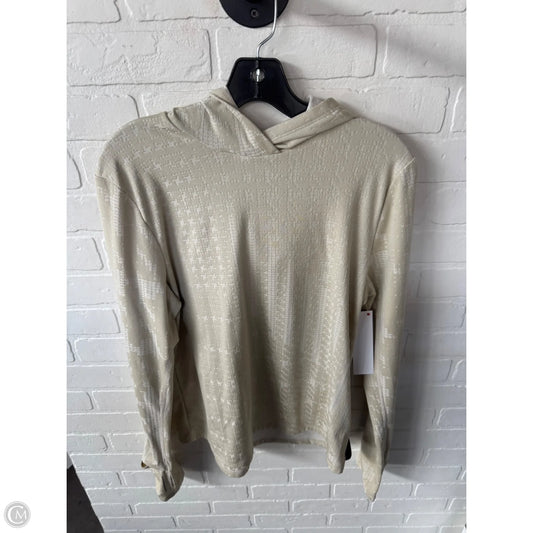 Athletic Top Long Sleeve Hoodie By Nike In Tan, Size: L