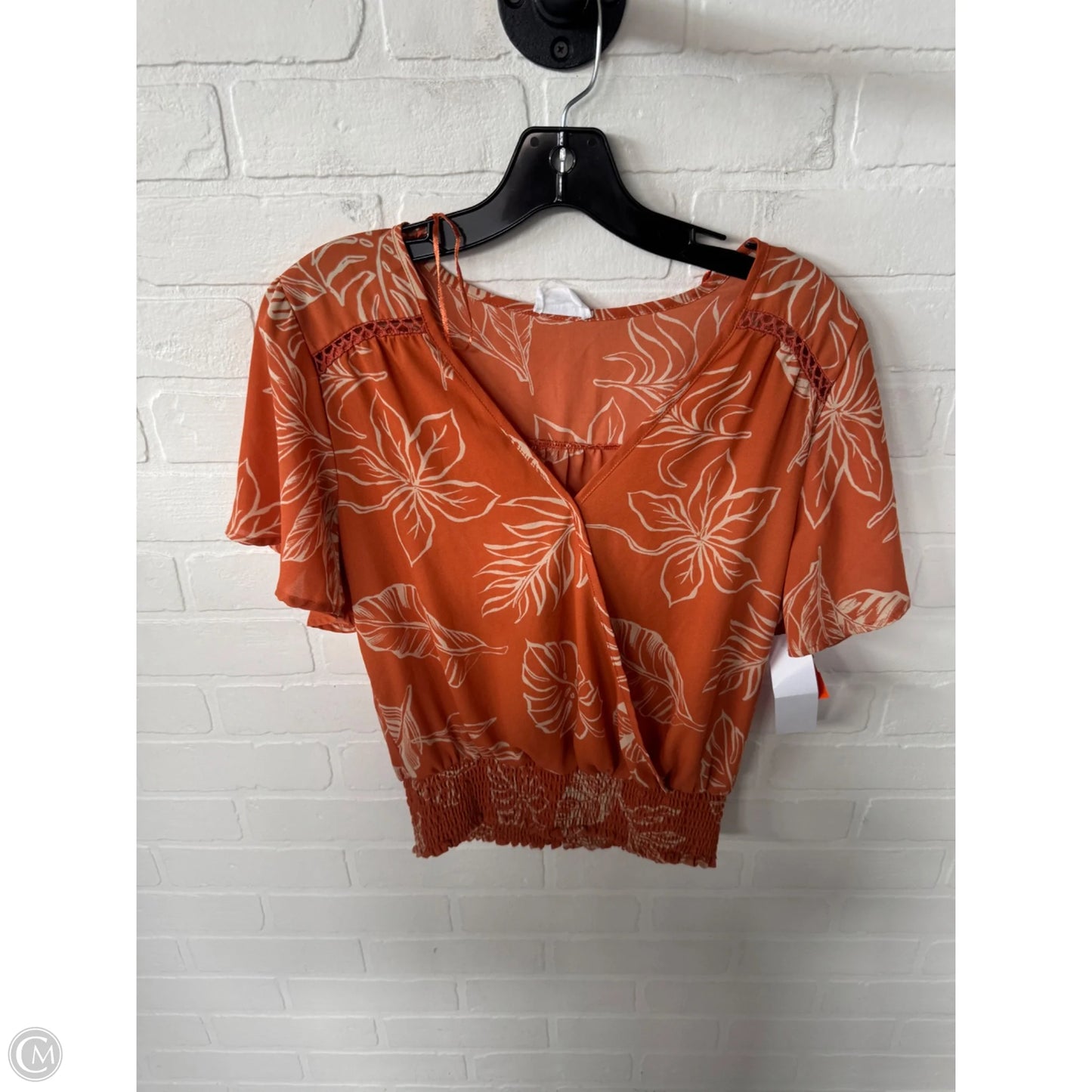 Top Short Sleeve By Sienna Sky In Orange, Size: M