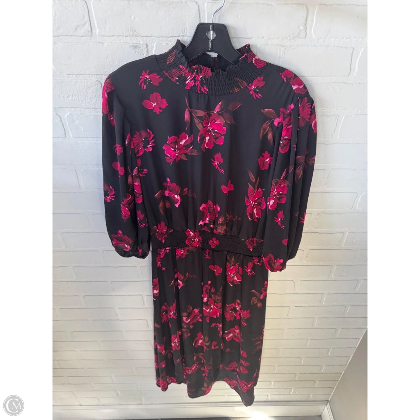 Dress Casual Midi By Nanette By Nanette Lepore In Black & Pink, Size: M