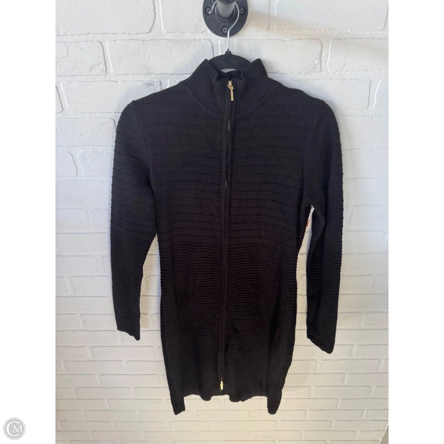 Dress Sweater By Calvin Klein In Black & Gold, Size: M