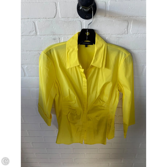 Top 3/4 Sleeve Designer By Lafayette 148 In Yellow, Size: S