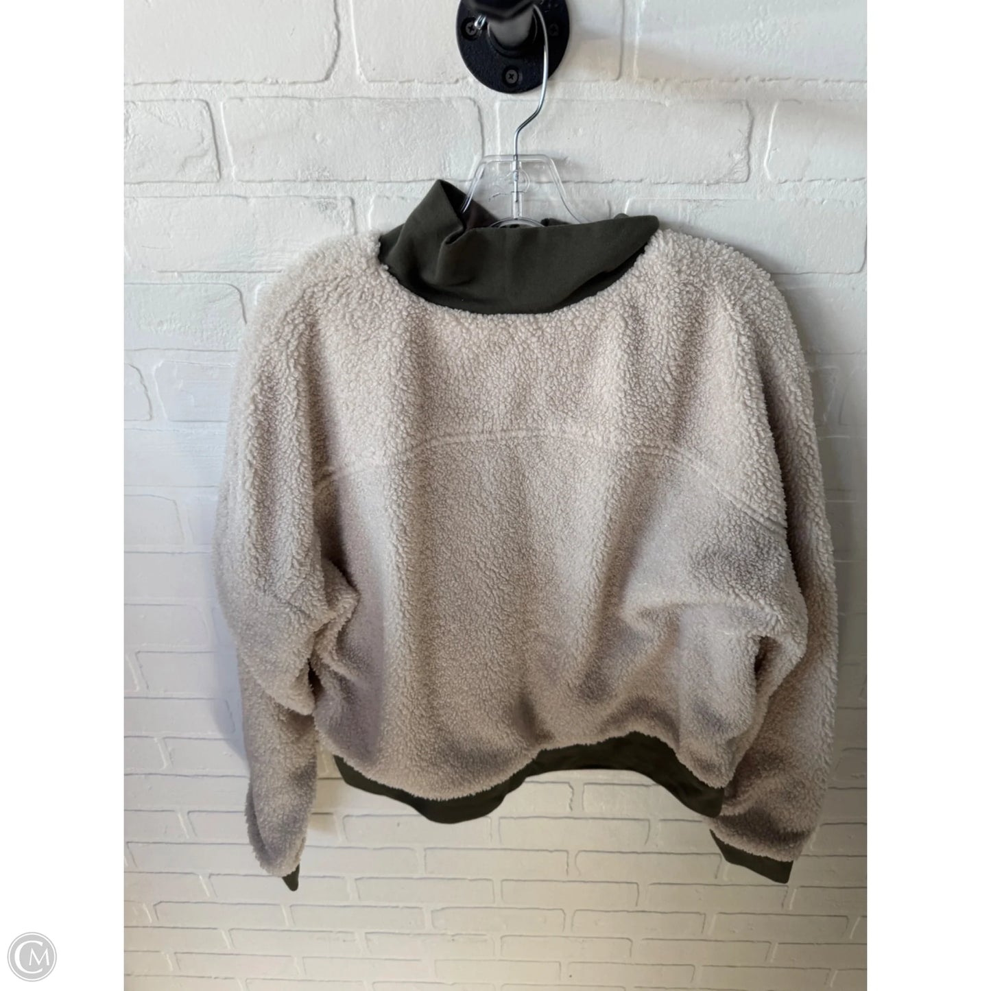 Jacket Fleece By Fabletics In Green & Tan, Size: Xl