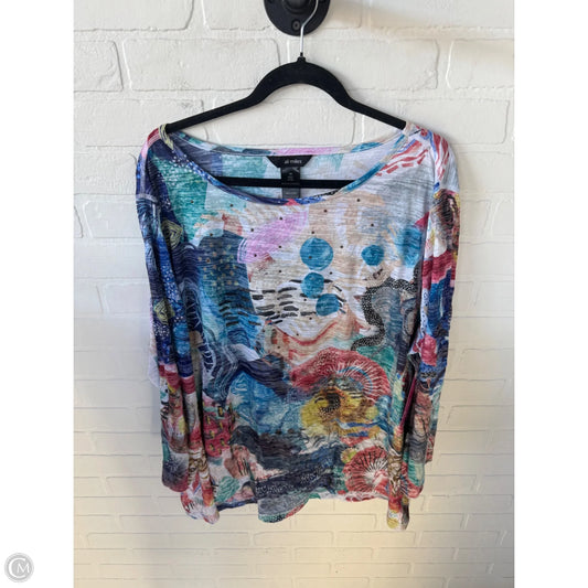 Top Long Sleeve By Ali Miles In Blue & Red & White, Size: 2x