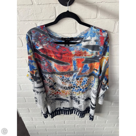 Top Long Sleeve By Ali Miles In Grey & Orange, Size: 1x