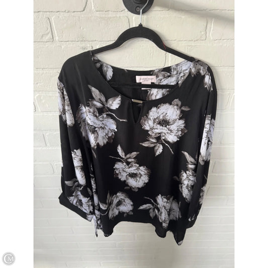 Top Long Sleeve By Allison Daley In Black & Grey, Size: 3x