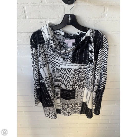 Top Long Sleeve By Allison Daley In Black & White, Size: 2x