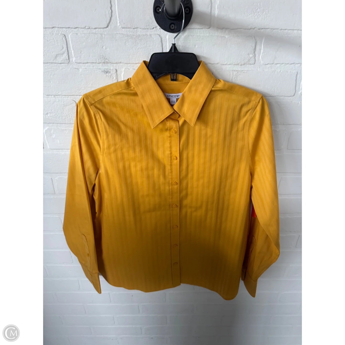 Top Long Sleeve By Chicos In Yellow, Size: S