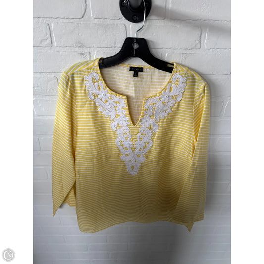 Top 3/4 Sleeve By Talbots In Yellow, Size: M