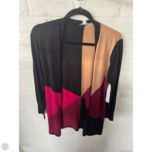 Sweater Cardigan By Chicos In Black & Pink, Size: M