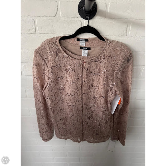 Top 2pc Long Sleeve By Msk In Tan, Size: L
