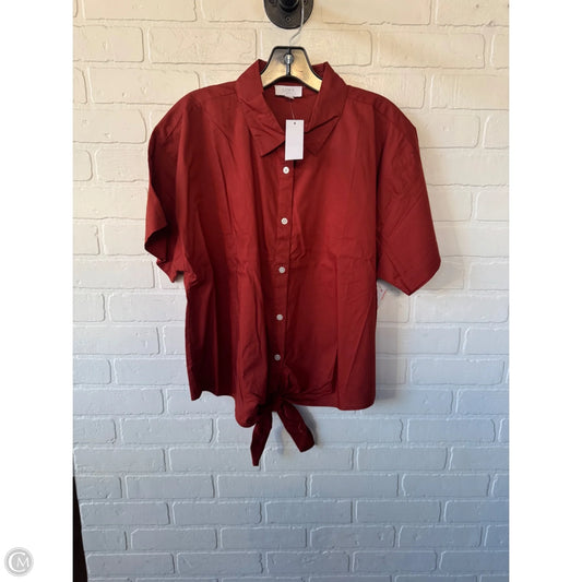 Top Short Sleeve By Loft In Orange, Size: L