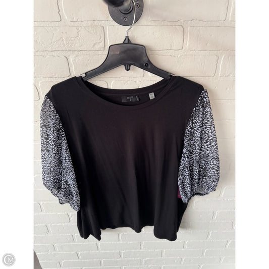 Top Short Sleeve By T Tahari In Black & White, Size: 2x