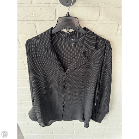 Top Long Sleeve By Premise In Black & White, Size: 1x