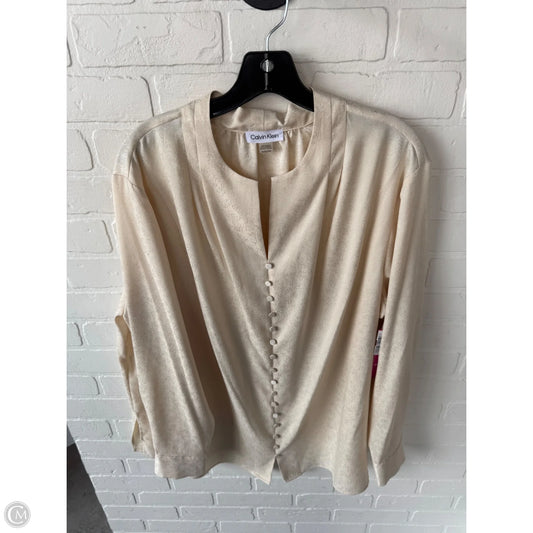 Top Long Sleeve By Calvin Klein In Gold, Size: 1x