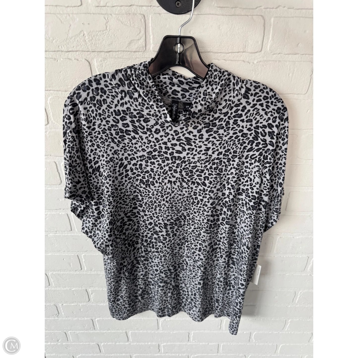 Top Short Sleeve Basic By Relativity In Grey, Size: 2x