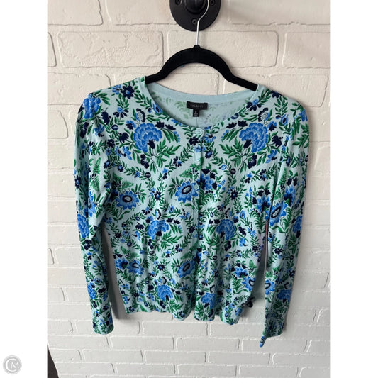 Sweater Cardigan By Talbots In Blue & Green, Size: M