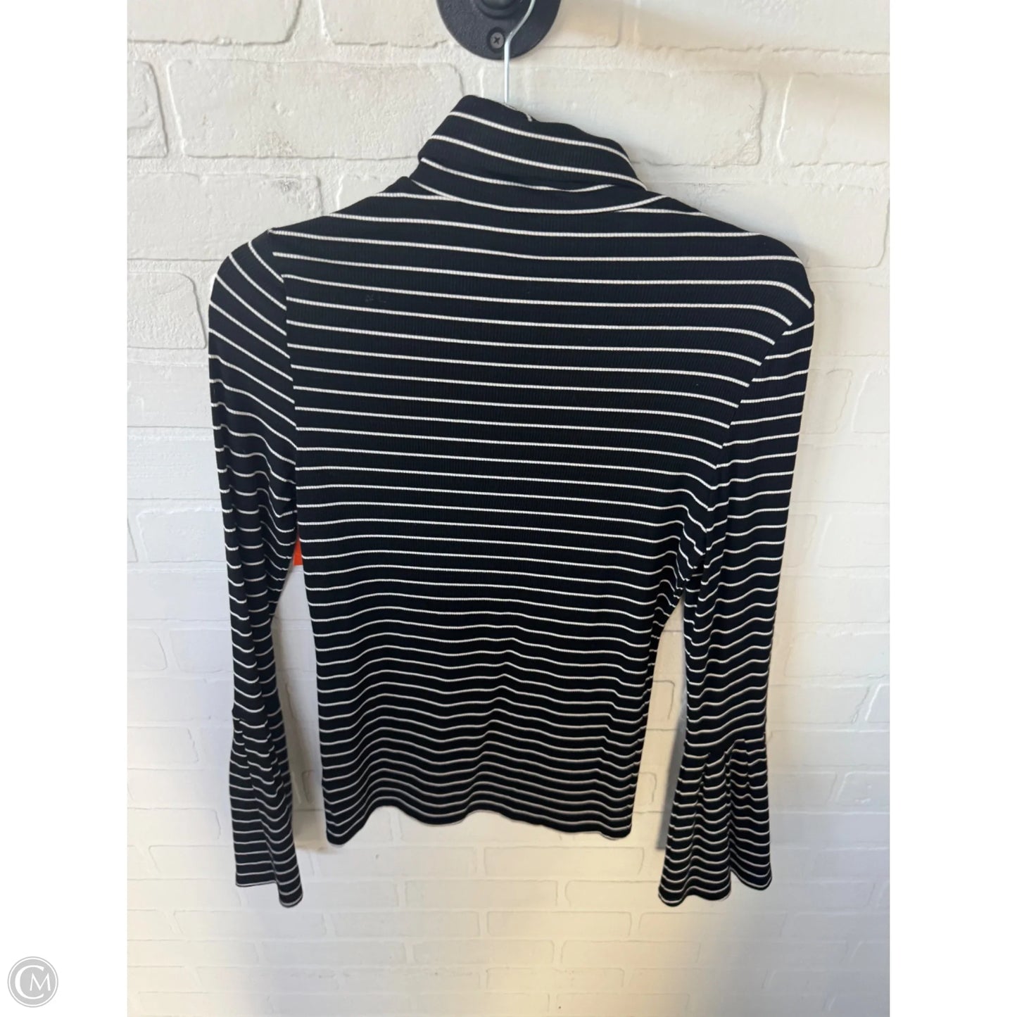 Top Long Sleeve By Paige In Black & White, Size: M
