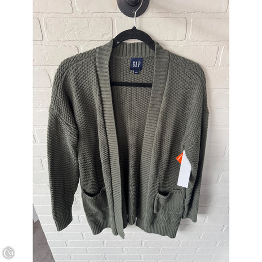 Sweater Cardigan By Gap In Green, Size: L
