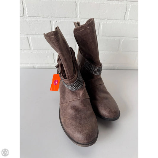 Boots Ankle Heels By Rampage In Brown & Silver, Size: 8