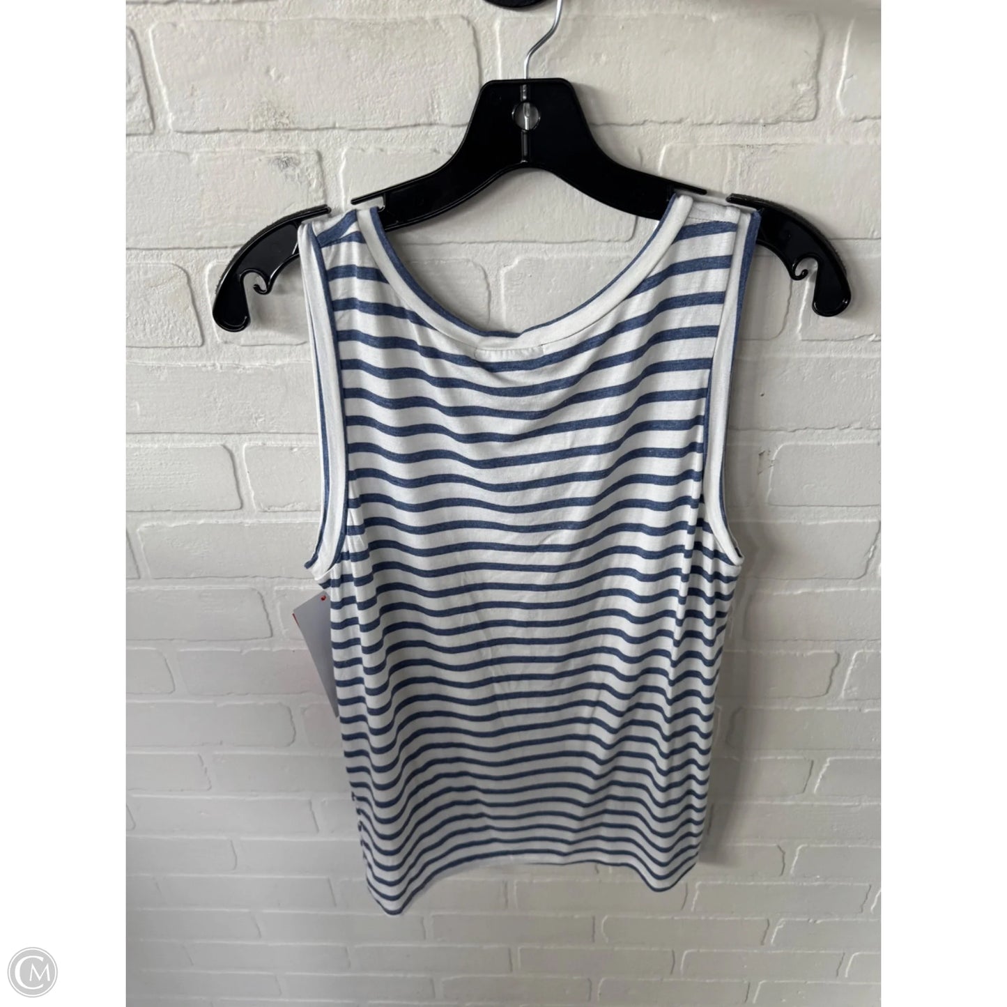 Top Sleeveless Basic By Green Envelope In Blue & White, Size: M