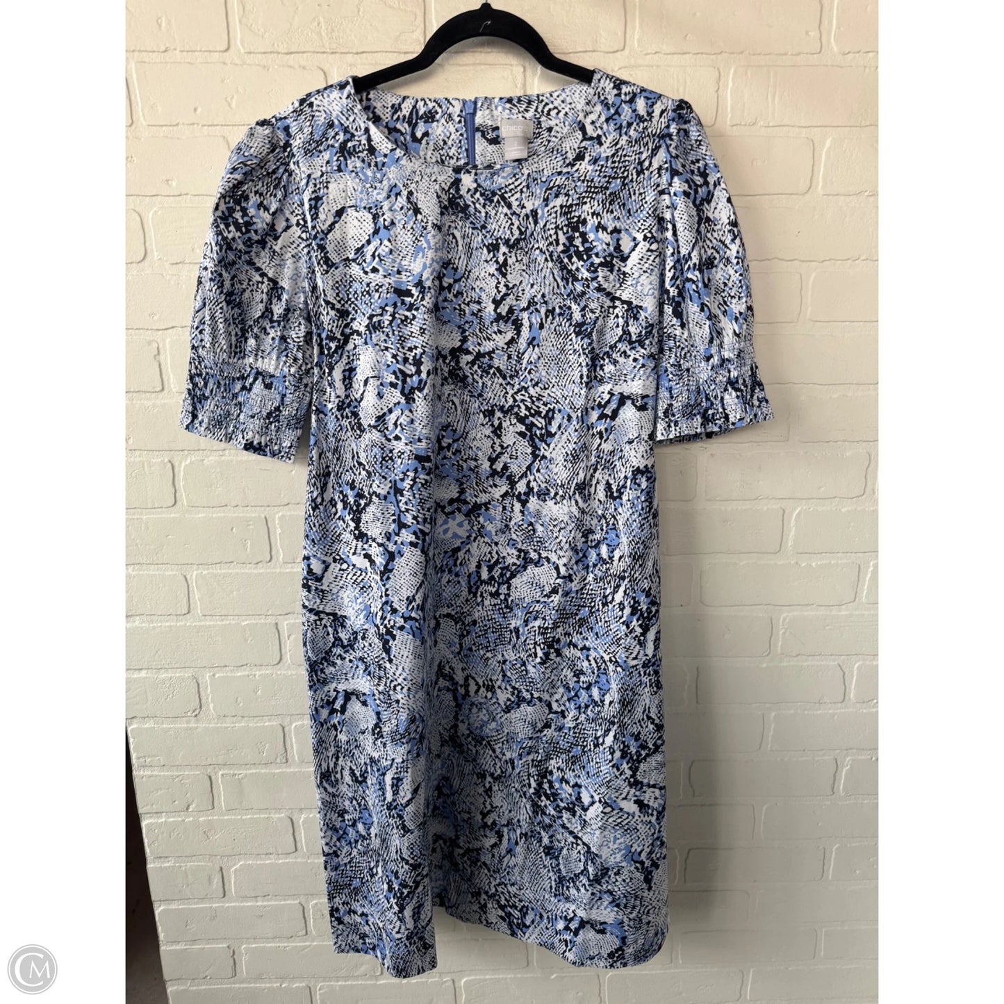 Dress Work By Chicos In Blue & White, Size: L