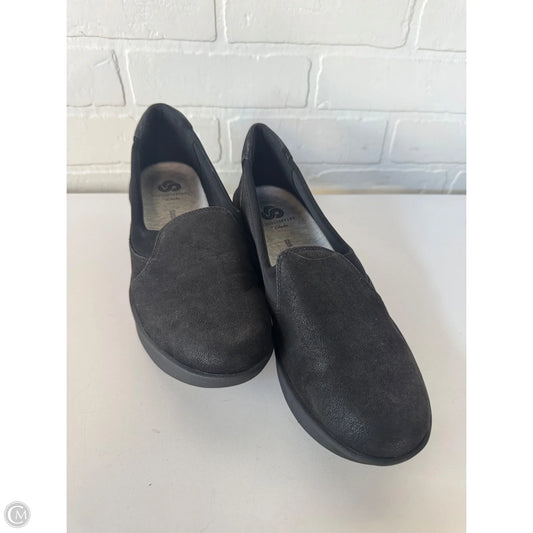Shoes Heels Wedge By Clarks In Black, Size: 8.5