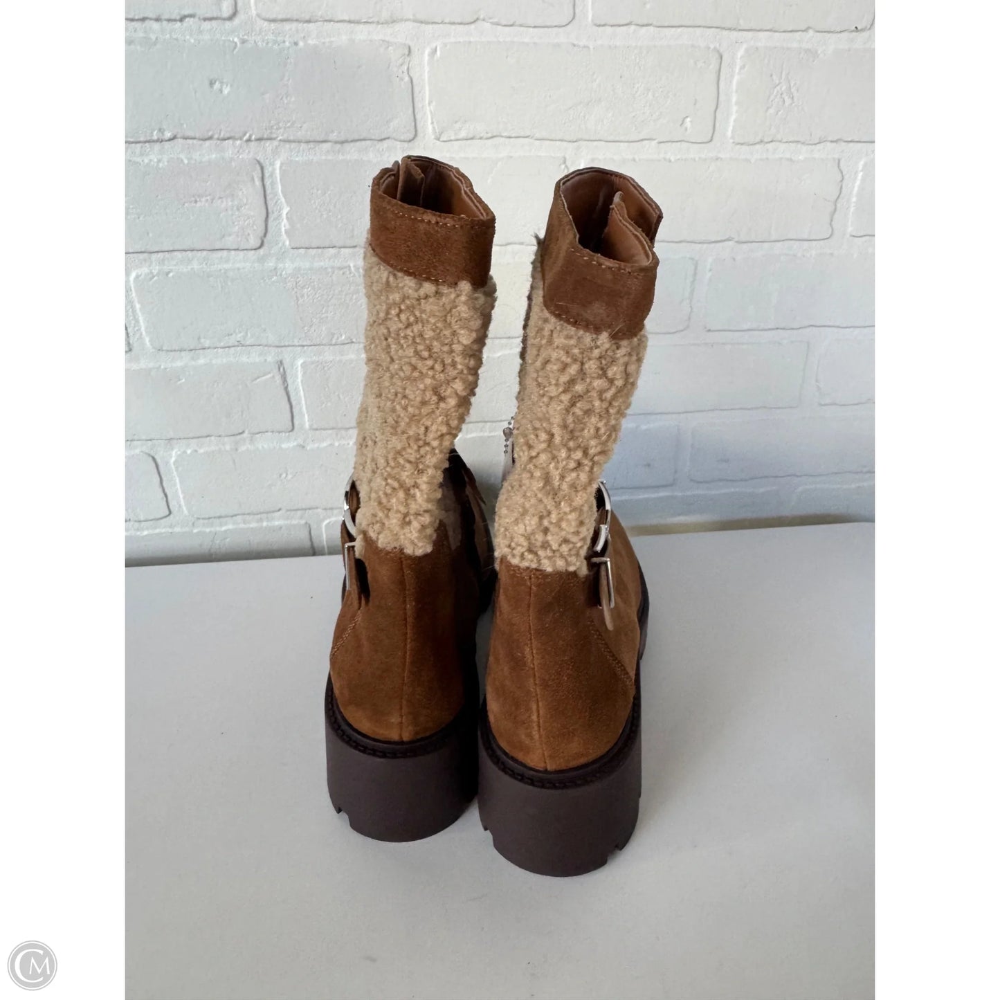 Boots Mid-calf Flats By Franco Sarto In Brown, Size: 9