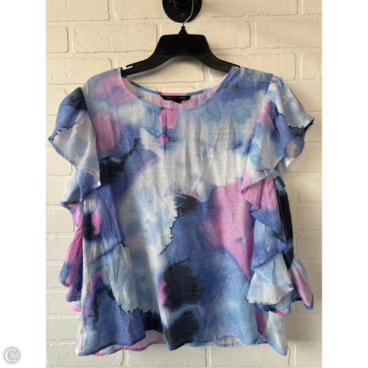 Top Short Sleeve By Zac And Rachel In Blue & Purple, Size: M