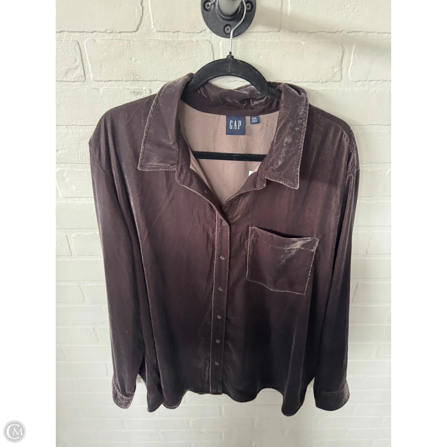 Top Long Sleeve By Gap In Brown, Size: Xxl