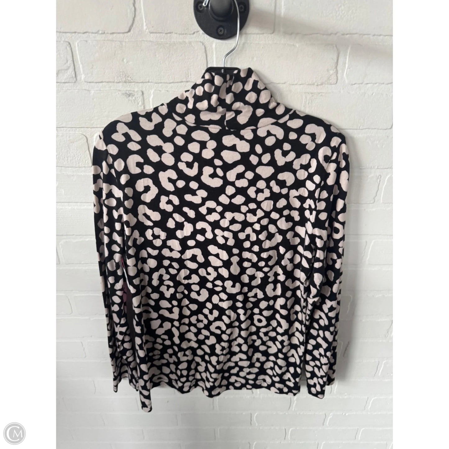 Top Long Sleeve Basic By Ann Taylor In Black & Tan, Size: L