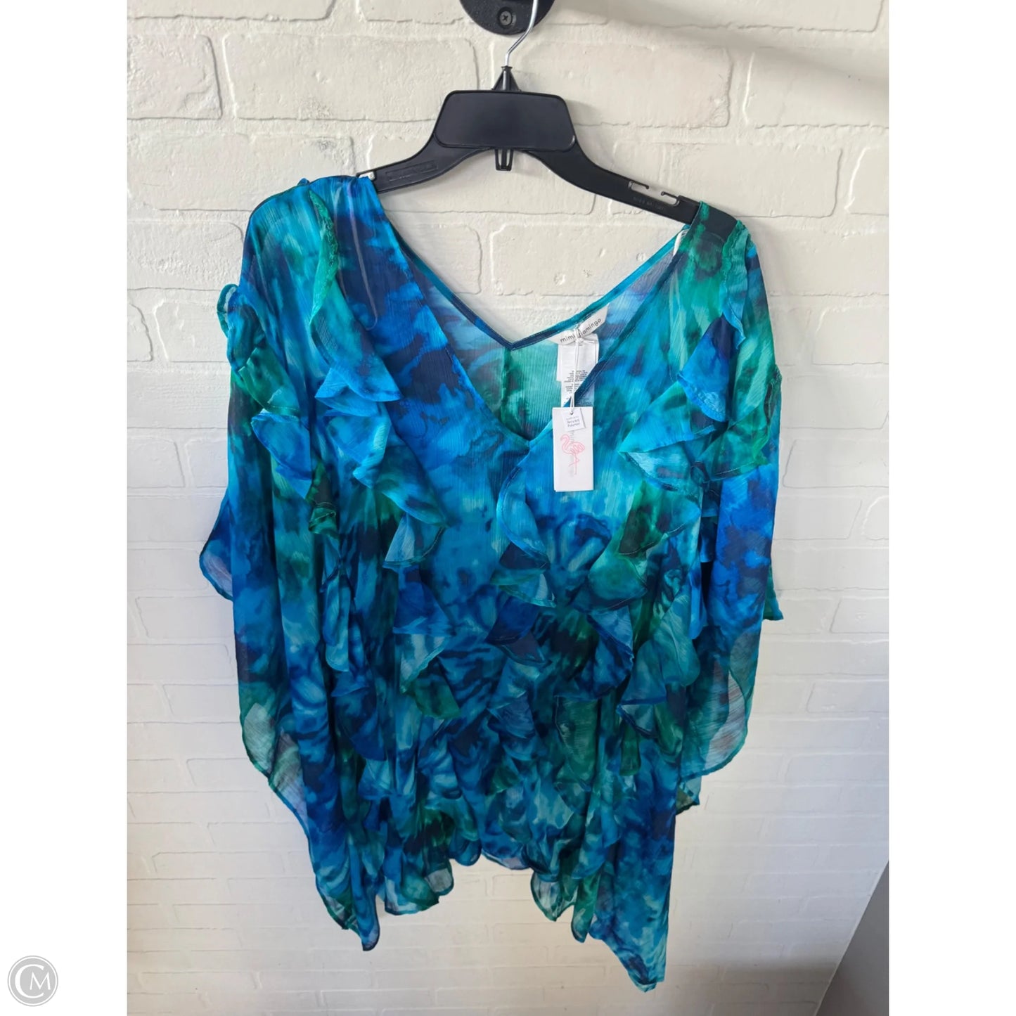 Swimwear Cover-up By Clothes Mentor In Blue & Green, Size: L