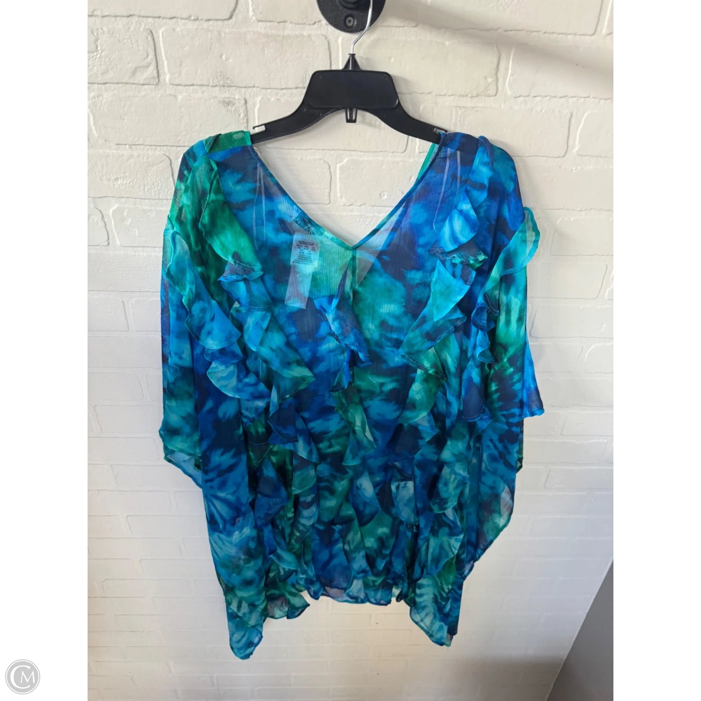Swimwear Cover-up By Clothes Mentor In Blue & Green, Size: L