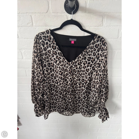 Top Long Sleeve By Vince Camuto In Animal Print, Size: Xl