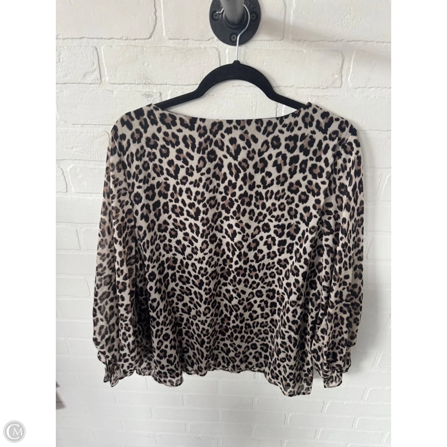 Top Long Sleeve By Vince Camuto In Animal Print, Size: Xl