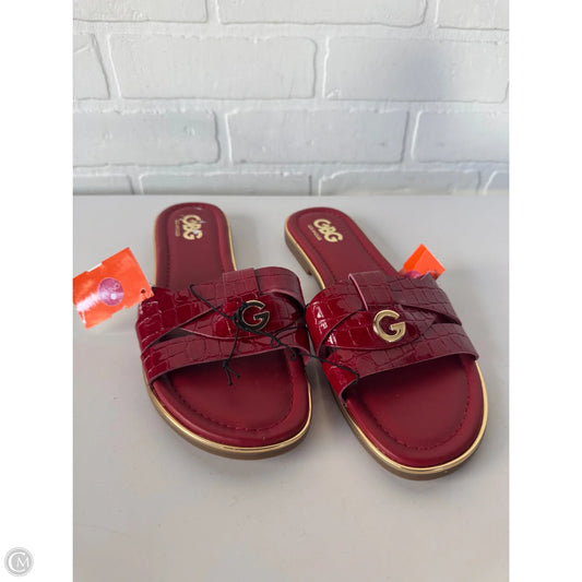 Sandals Flats By Clothes Mentor In Gold & Red, Size: 9