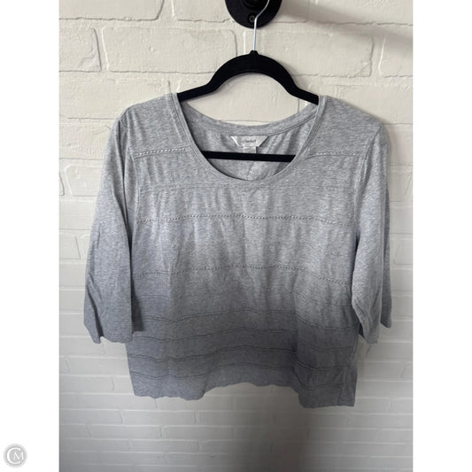Top 3/4 Sleeve By Cj Banks In Grey, Size: 1x