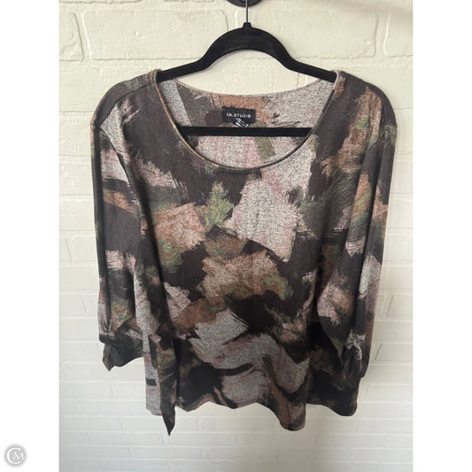 Top 3/4 Sleeve By In Studio In Brown, Size: 3x