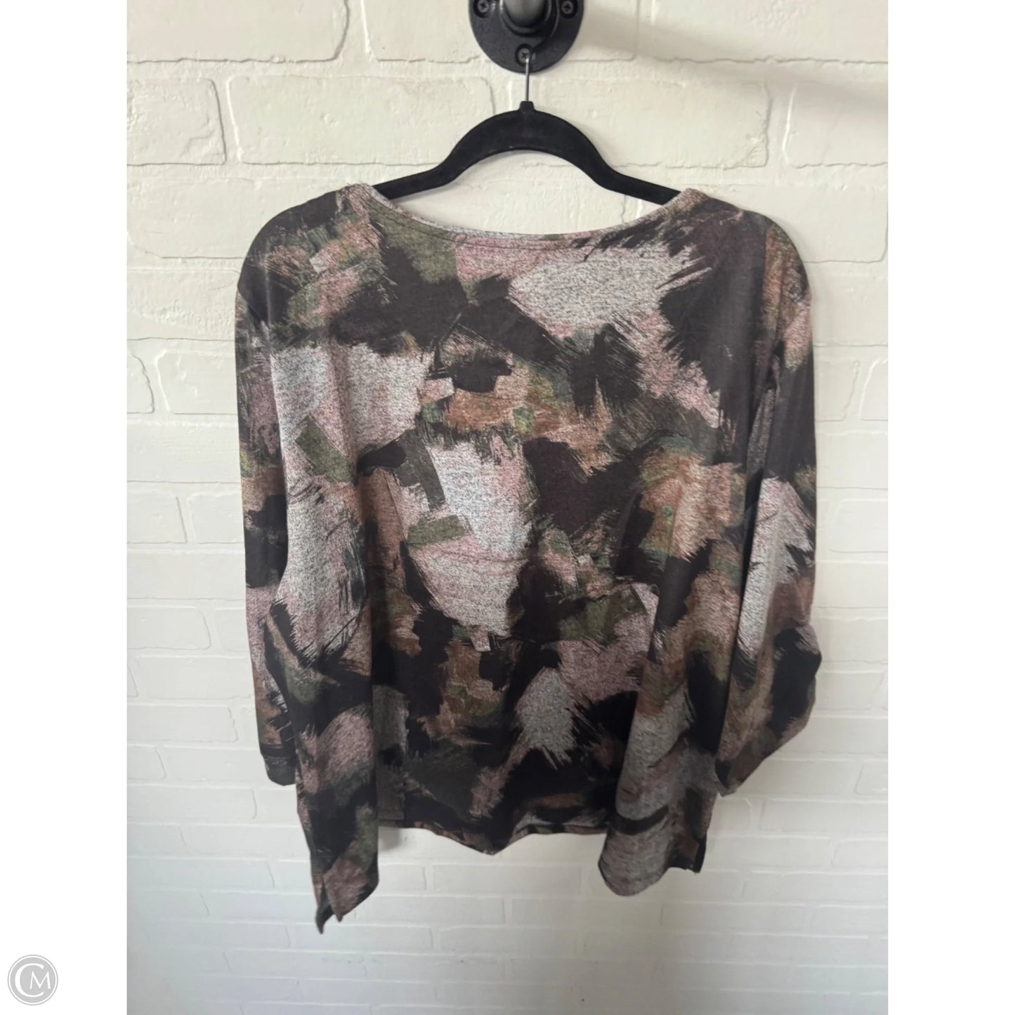 Top 3/4 Sleeve By In Studio In Brown, Size: 3x