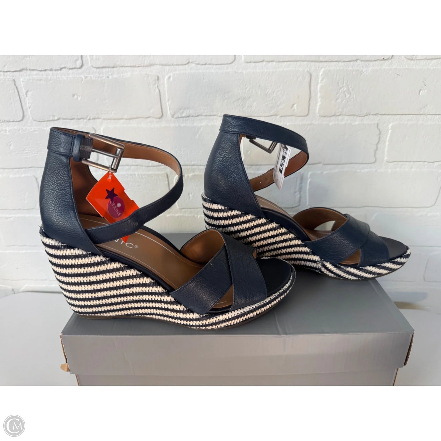 Shoes Heels Stiletto By Vionic In Blue & White, Size: 8