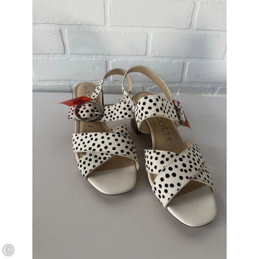 Sandals Heels Block By Sole Society In Black & Cream, Size: 8