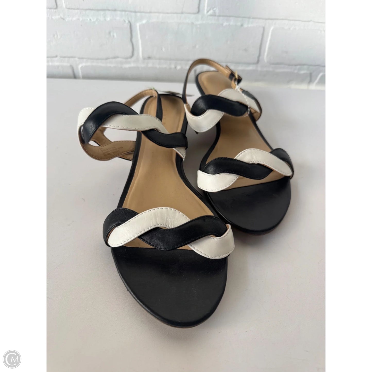 Sandals Flats By Talbots In Black & White, Size: 8