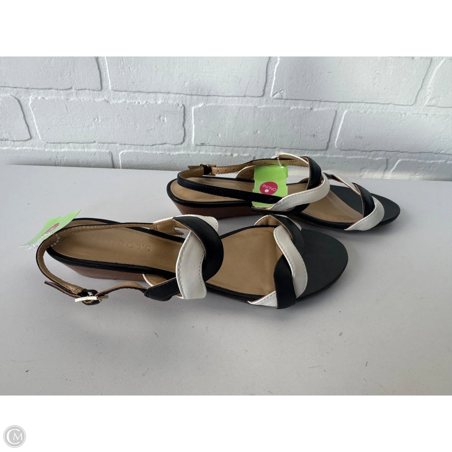 Sandals Flats By Talbots In Black & White, Size: 8
