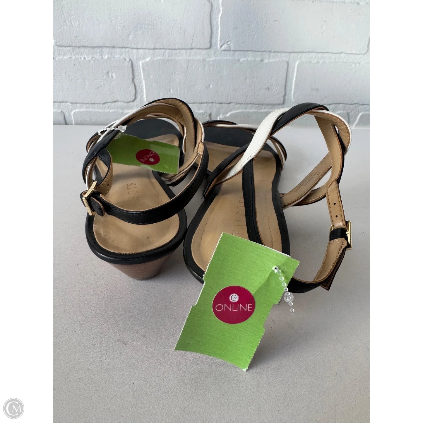 Sandals Flats By Talbots In Black & White, Size: 8