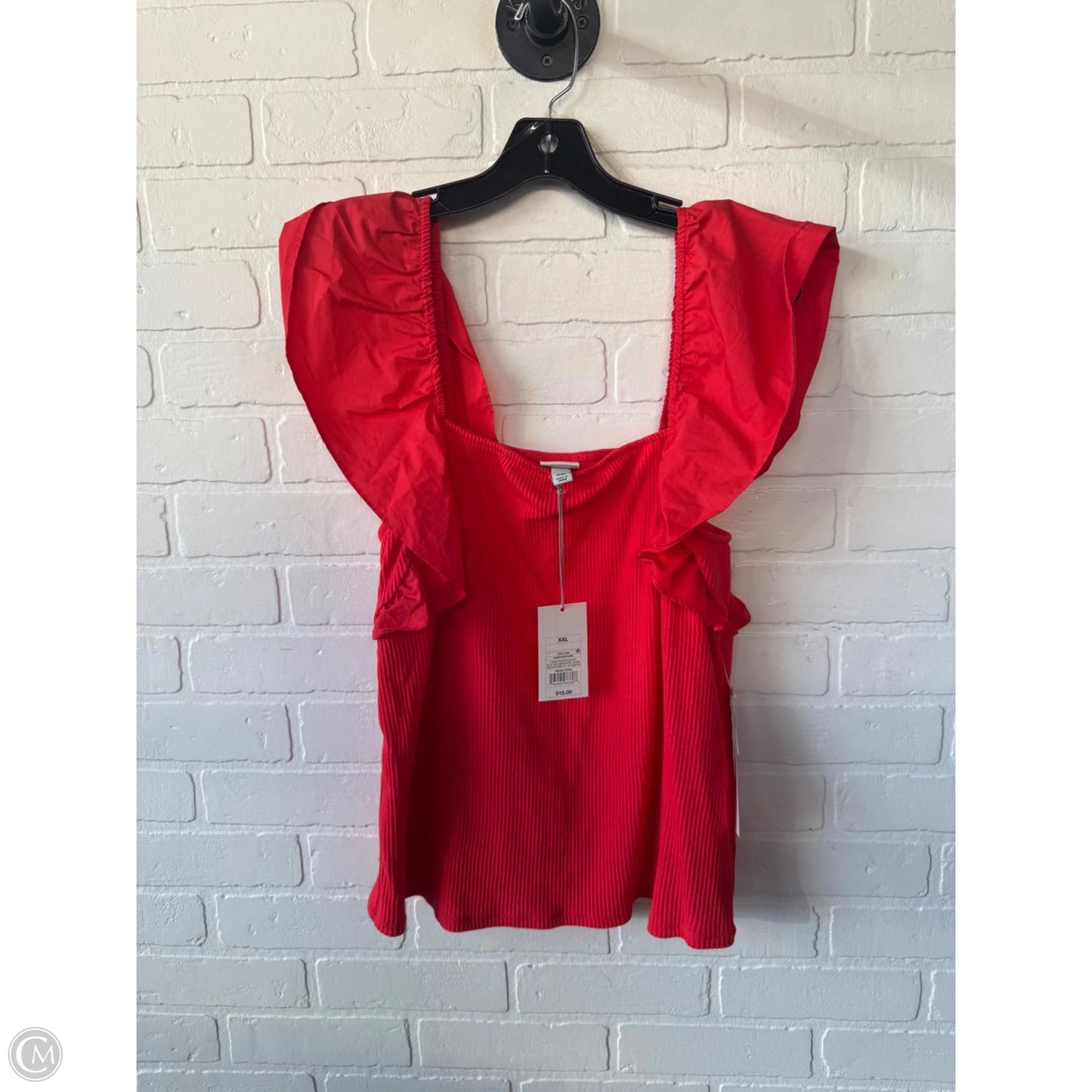 Top Sleeveless Basic By A New Day In Red, Size: Xxl