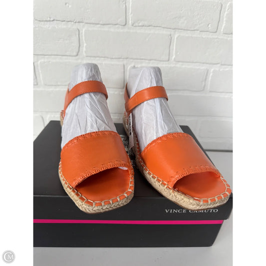 Sandals Flats By Vince Camuto In Orange & Tan, Size: 8