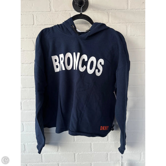 Sweatshirt Hoodie By Dkny In Blue & Orange, Size: Xxl