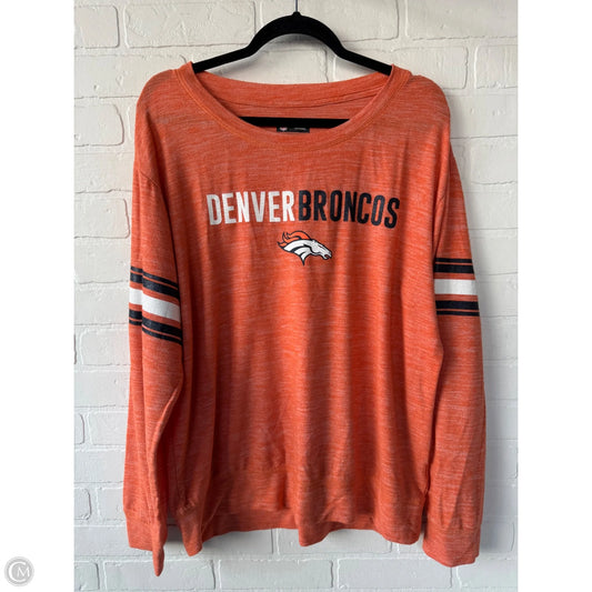 Top Long Sleeve By Nfl In Orange, Size: L